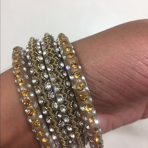 Indian Pakistani stone bangles jewelry - Picture 2 of 7